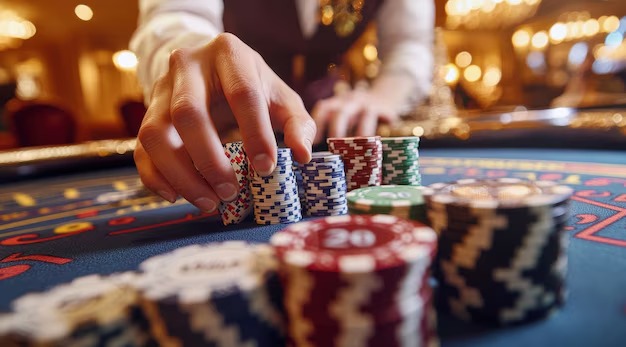 ovo888 live dealer studio with professional camera setup and dealer at gaming table
